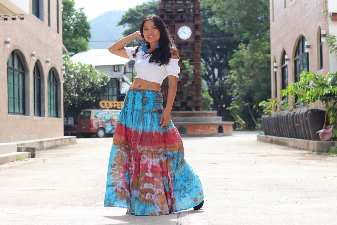 Tie Dye Skirt /boho Tie Dye Skirt/ Long Skirt Long Boho Skirt Maxi  Skirt Full Length Skirt Boho Beach Skirt Modest Skirt Canada