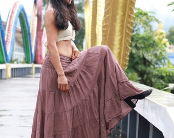 [MONOHA] / ☆ 25SS Cotton blended skirt / 3 COLORS bao-organic-cotton-drop-waist-