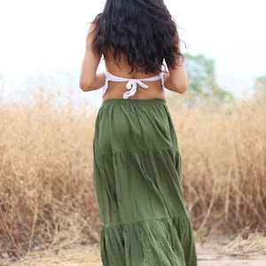 Long Skirt / Long Boho Skirt / Maxi Skirt / Full Length Skirt / Olive Green Skirt / Cotton Skirt / Modest Skirt / Formal Skirt / Boho Skirt zdjęcie 6