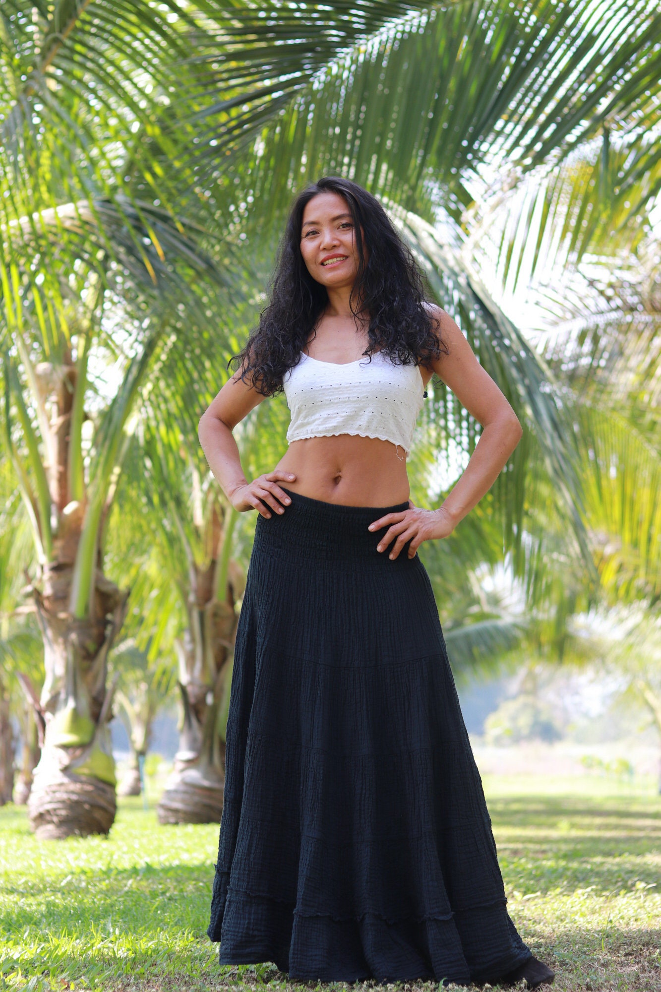 Long Skirt / Long Boho Skirt / Long Maxi Skirt / Double