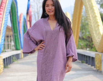 Kaftan Dress, Plus Size Kaftan, Plus Size Tunic,  Beach Kaftan ,Oversized Top, Color Dusty Rose,  Boho Caftan, Beach Cover Up