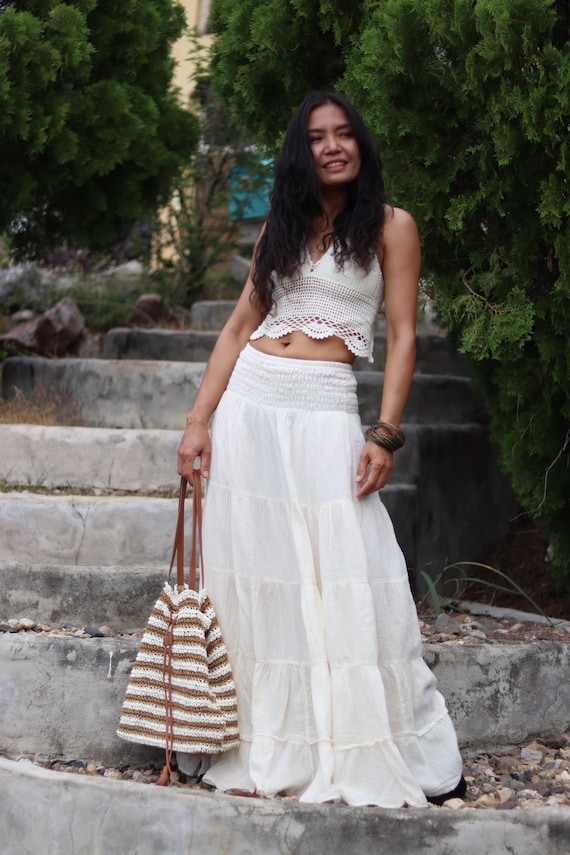 How To Make Long Tiered Skirt With Shirring/Ruffle Maxi Skirt/DIY Gypsy ...