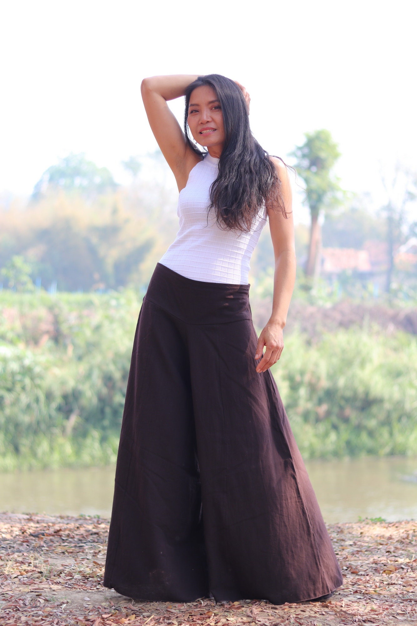 Wide Leg Pants Bell Bottom Pants Flared Pants Casual Pants Wide Legged Pants Formal Pants Dress Pants Color Brown