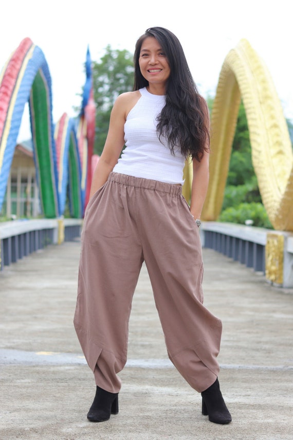 Dress Pants , Casual Pants , Women's Dress Pants ,light Cotton Pants , Date  Pants , Color Beige 