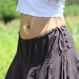 Boho Skirt / Long Skirt / Pixie Skirt / Bohemian Skirt / Maxi Skirt / Cotton Skirt / Asymmetrical Skirt / Color Coco Brown image 10