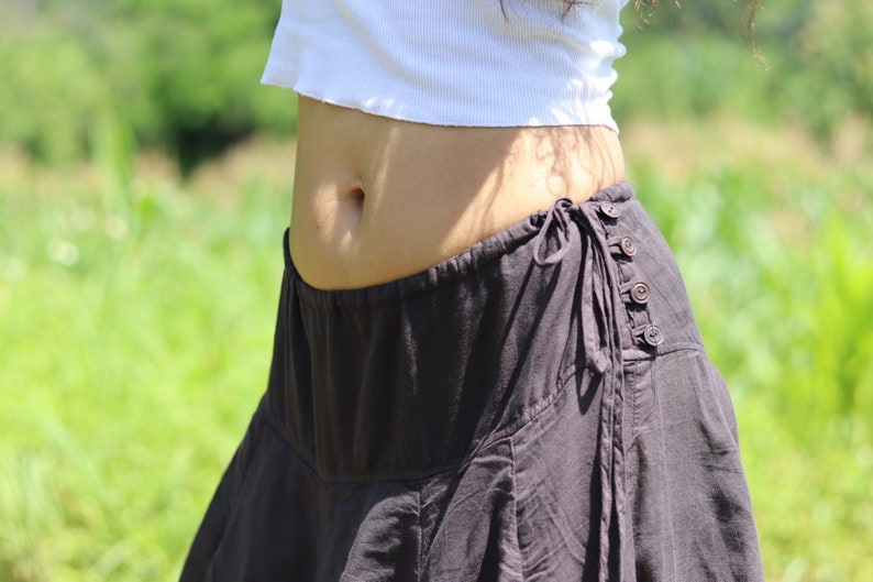 Boho Skirt / Long Skirt / Pixie Skirt / Bohemian Skirt / Maxi Skirt / Cotton Skirt / Asymmetrical Skirt / Color Coco Brown image 10