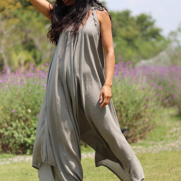 Combinaison / Maxi Jumpsuit / Boho Jumpsuit / Jumpsuit Plus Size / Festival Jumpsuit / Romper / All In One Suit / Couleur Gris Clair