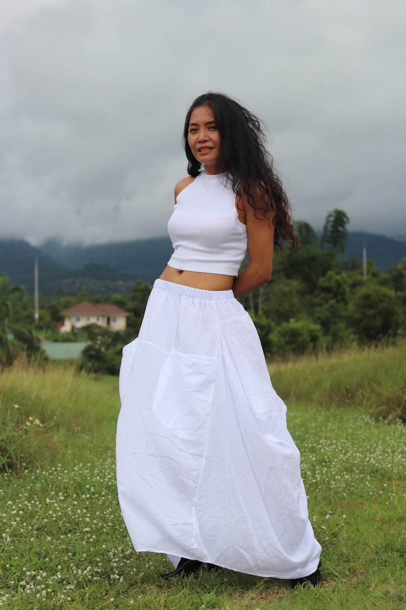 boho skirt white