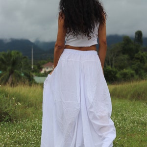 Funky Skirt / Boho Skirt / Long Skirt / White Skirt / Lined Skirt  / Cotton Skirt / Modest Skirt / Maxi Skirt / Color White