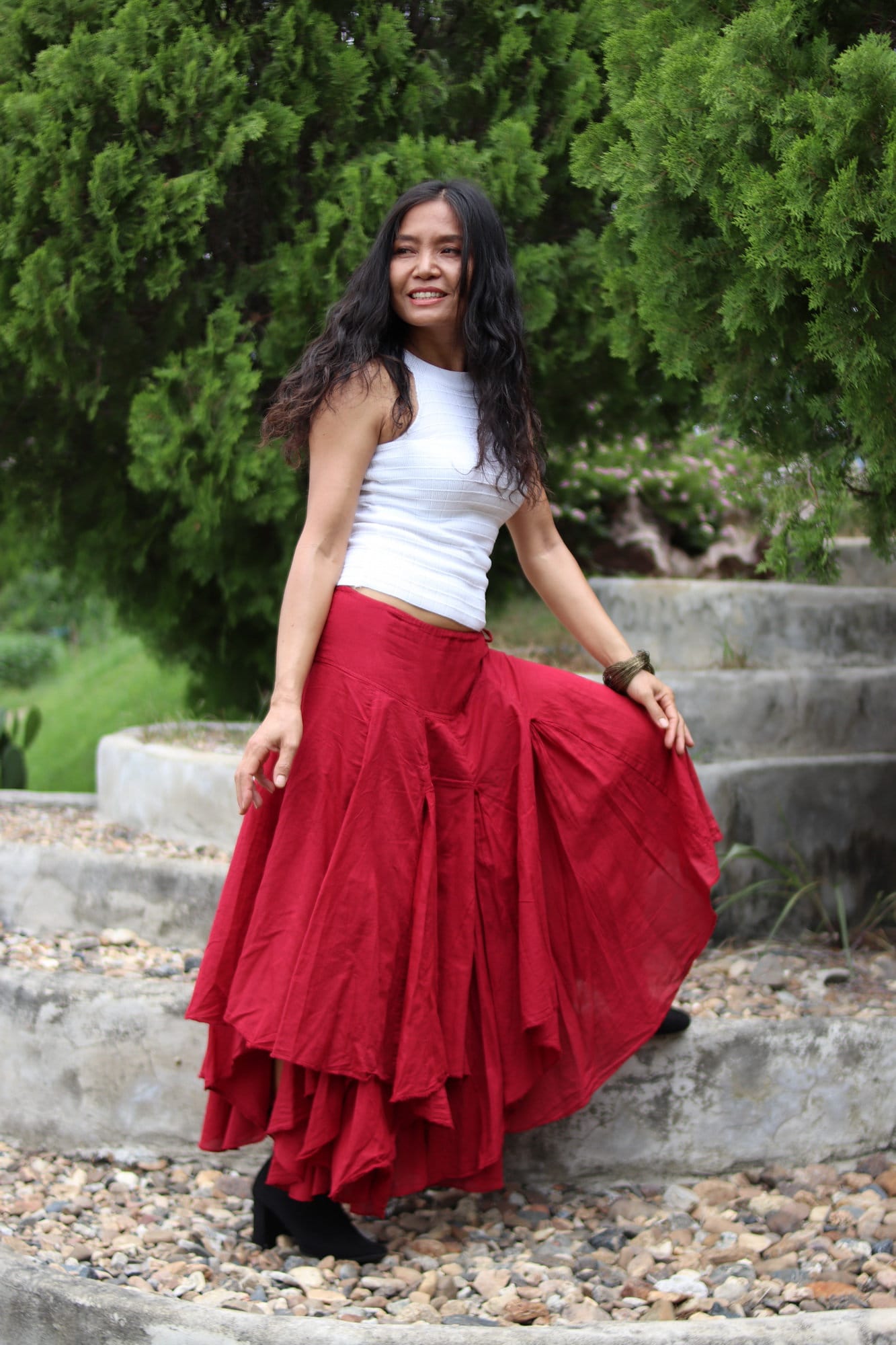 Black and white handkerchief skirt 2025
