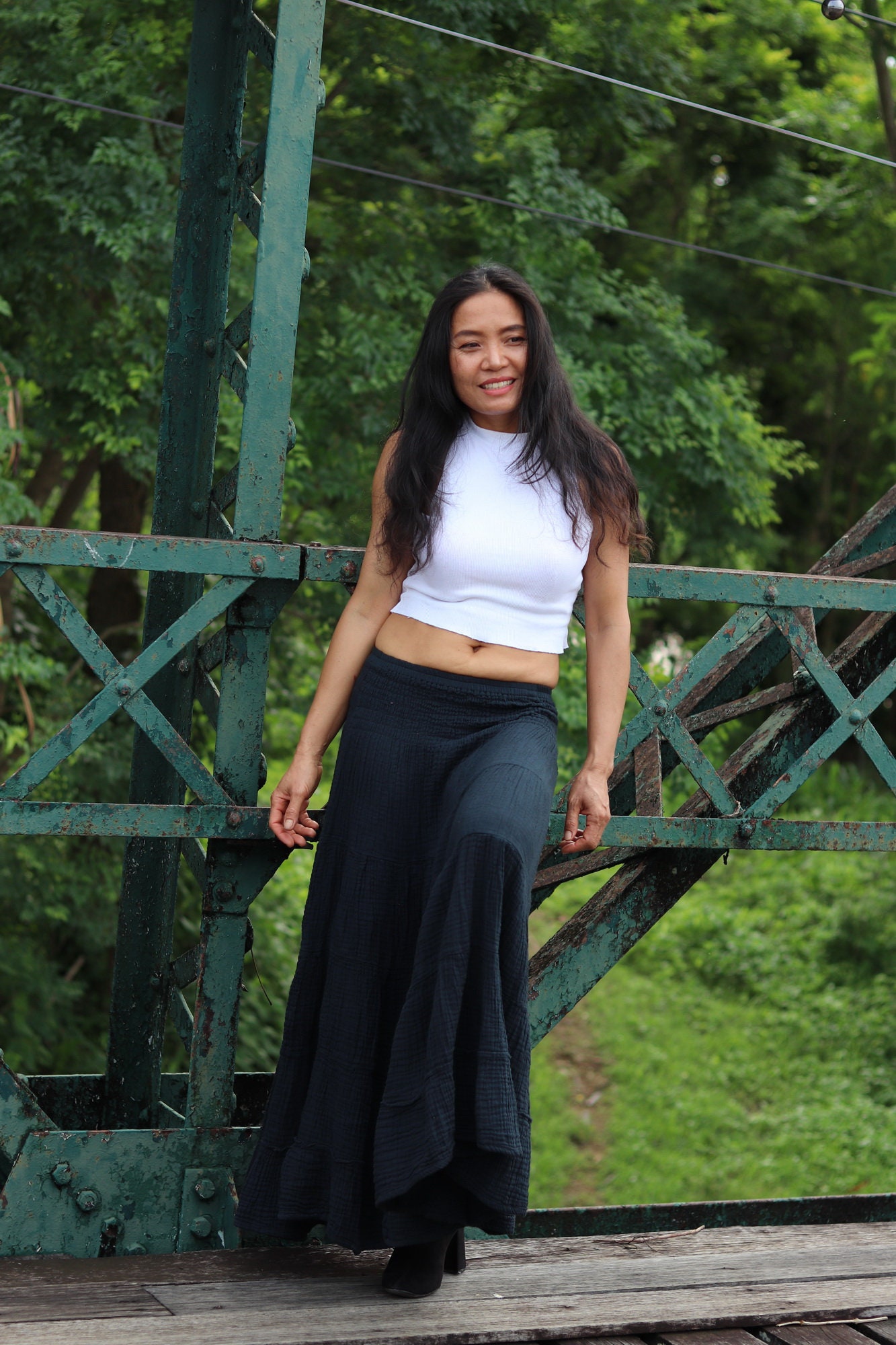 Long Skirt / Long Boho Skirt / Long Maxi Skirt / Double