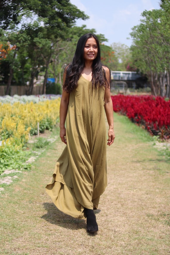 Jumpsuit Maxi Jumpsuit Bohemian Jumpsuit Jumpsuit Plus Size Dijon Jumpsuit Romper All in One Suit Color Dijon Etsy UK