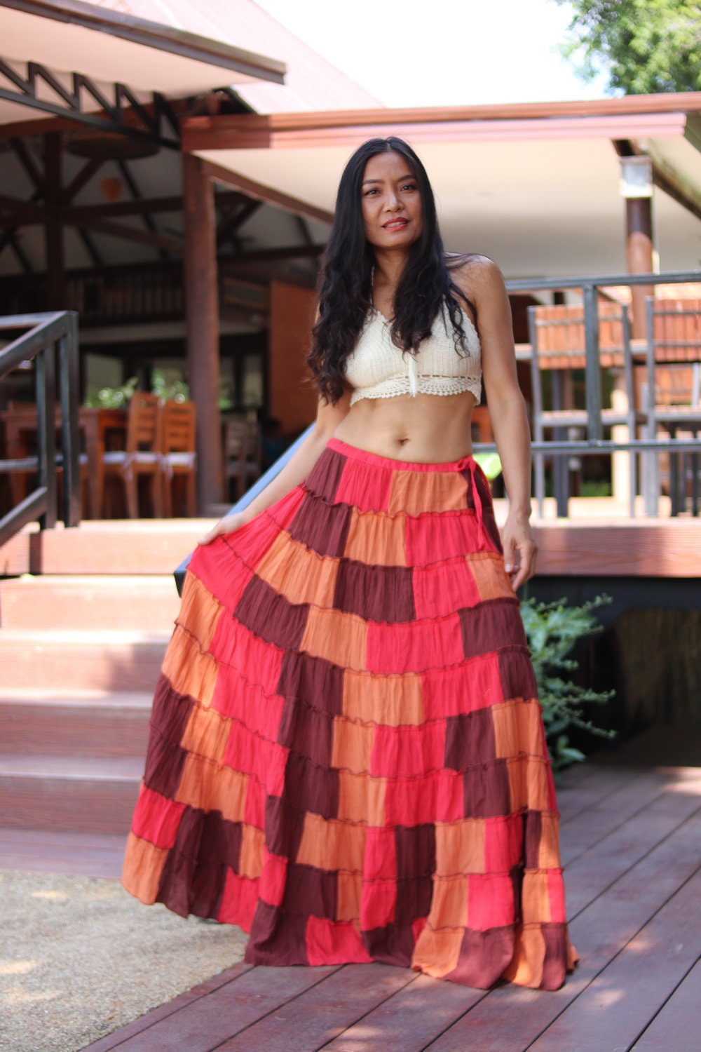 Patchwork Skirt / Long Skirt / Full Length Skirt / Maxi Skirt - Etsy