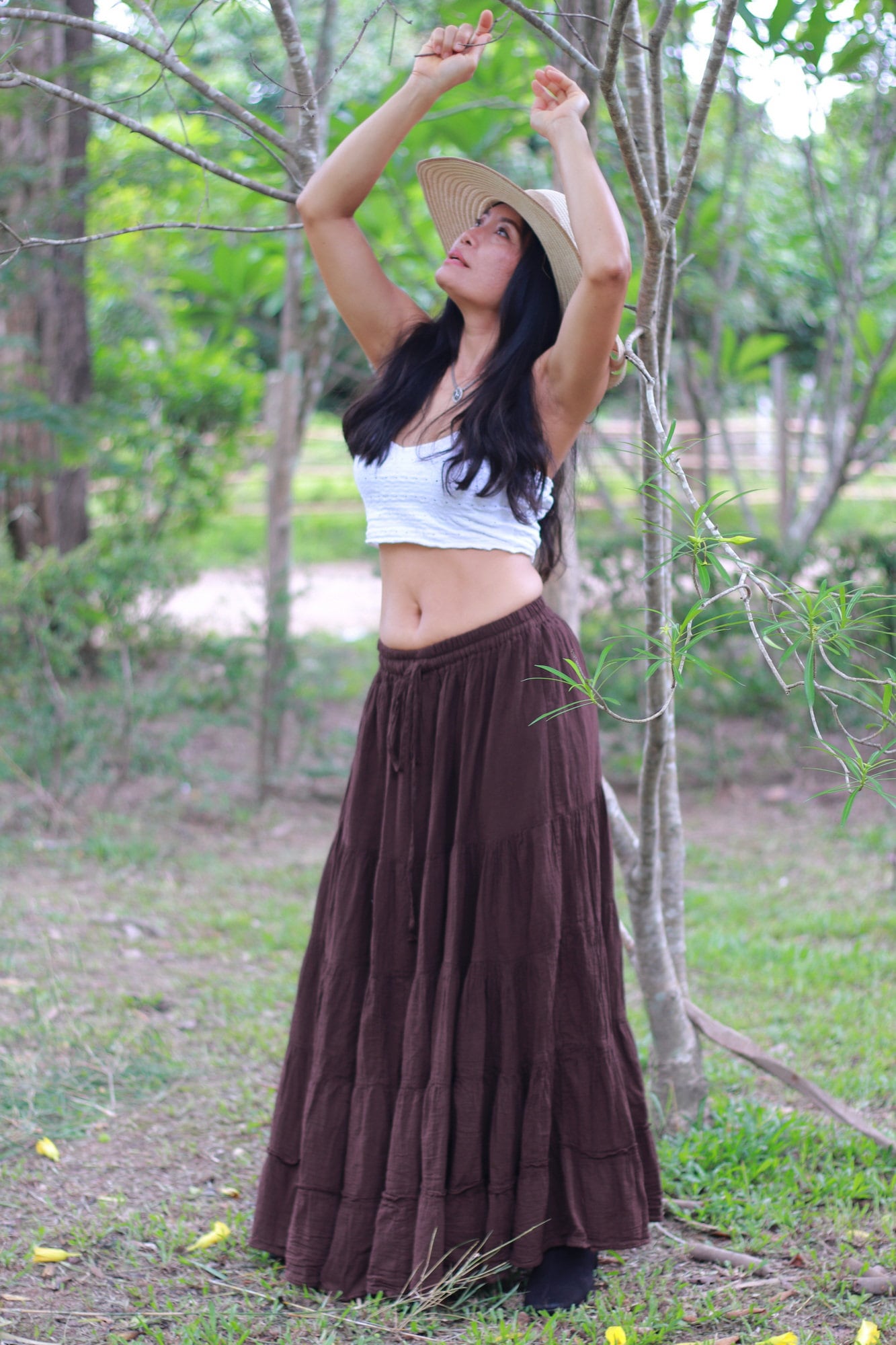 KOGMO Women's Casual Maxi Skirt - Drawstring Waist With Side Pockets, Ankle Length (S-3X) - View #10