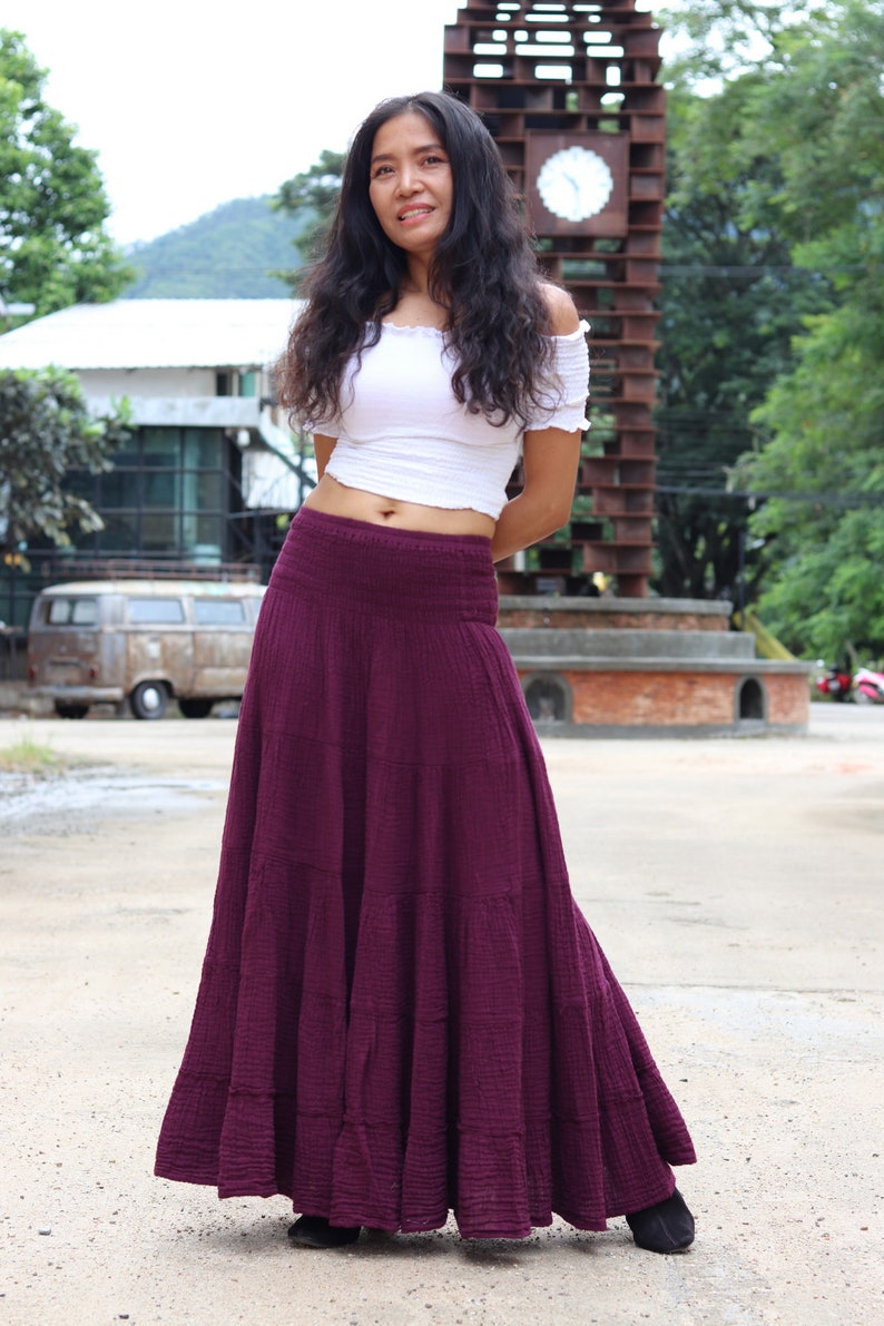 Long Skirt / Long Boho Skirt / Long Maxi Skirt / Double Fabric - Etsy