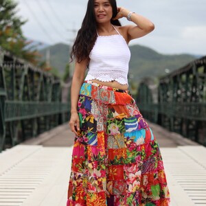 Patchwork Skirt Long Skirt full Length Skirt Boho Skirt - Etsy