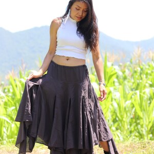 Boho Skirt / Long Skirt / Pixie Skirt / Bohemian Skirt / Maxi Skirt / Cotton Skirt / Asymmetrical Skirt / Color Coco Brown image 2