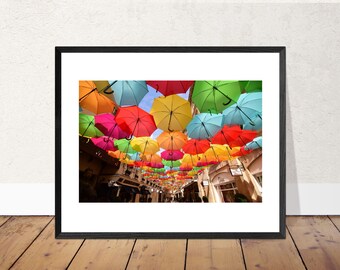 Umbrellas at Le Village Royal - Paris, France, Parisian, Shopping, Print, Poster, Wall Art, Europe, Travel, French, Eiffel Tower, Sunshine
