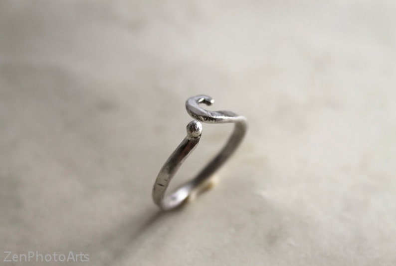 Stacking silver ring adjustable stacking ring simple stacking Etsy