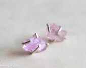 Kunzite pink pastel spring earrings - sterling silver stud earrings