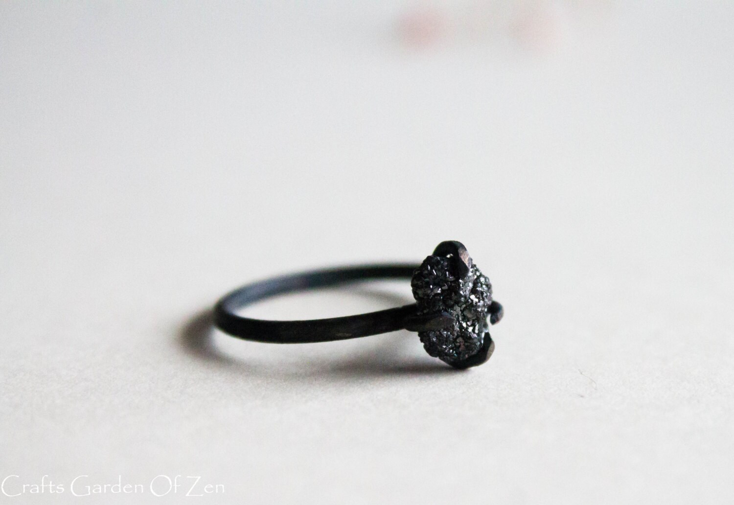 Alternative engagement ring Black Diamond Ring unique Etsy