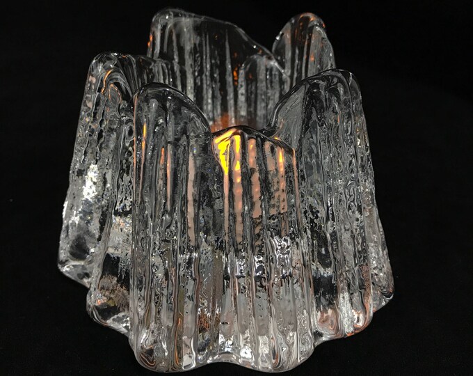 Nybro Glasbruk Volcano Votive Candle Holder Iceberg Sweden Etsy