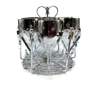 Mid-Century Modern Queen&#39;s Lusterware Cocktail Set * Sherry Stemware * Cordial Glasses