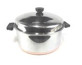 Vintage Revere Ware 6 Quart Stock Pot with Lid Copper Clad Cookware Dutch Oven Under Process Patent Logo Soup Pot