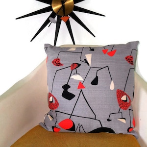 Accent Pillow Cover * Handmade * Vintage Atomic Kinetic Design Fabric* Cotton Barkcloth