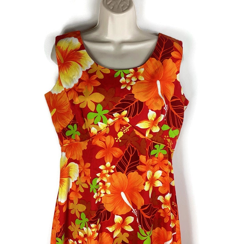 Vintage Hawaiian Dress * Orange * XL - Etsy