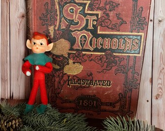 Vintage Flannel Elf Figure
