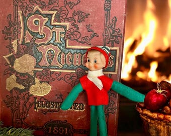 Vintage Flannel Elf Figure