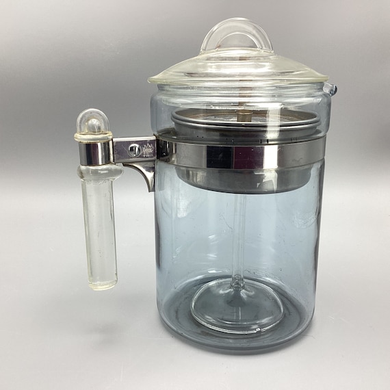 Blue Pyrex 7826-B Percolator Coffee Pot 