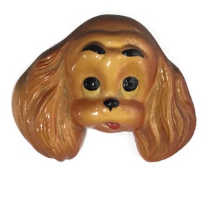 Vintage Chalk Ware Spaniel Dog Wall Plaque