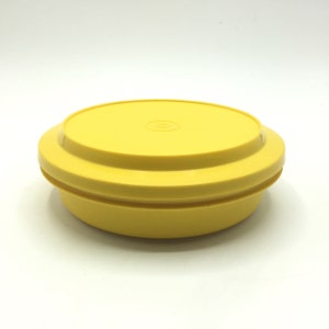 Vintage Tupperware 1206 Bowl with Lid/Plate * Kitchen Storage Container * Press n Seal Orange