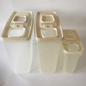 Vintage Rubbermaid Serve-n-Saver Storage Container Set * Cereal Keeper * Flip Pour Lid