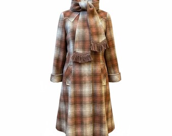 【90’s J.CREW】Wool Plaid Long Jacket Vintage 90's J Crew Heavy Wool Plaid Removable Real Shearling