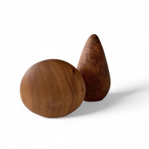 Handmade Wood Art Object Set of 2