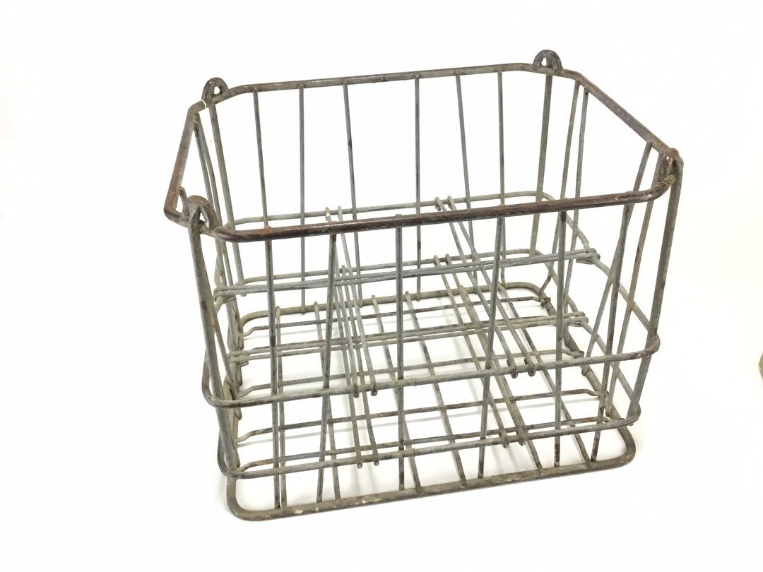 テント・タープ Vtg wire l milk crate USA 70's Vintage Wire Milk Crate - Etsy