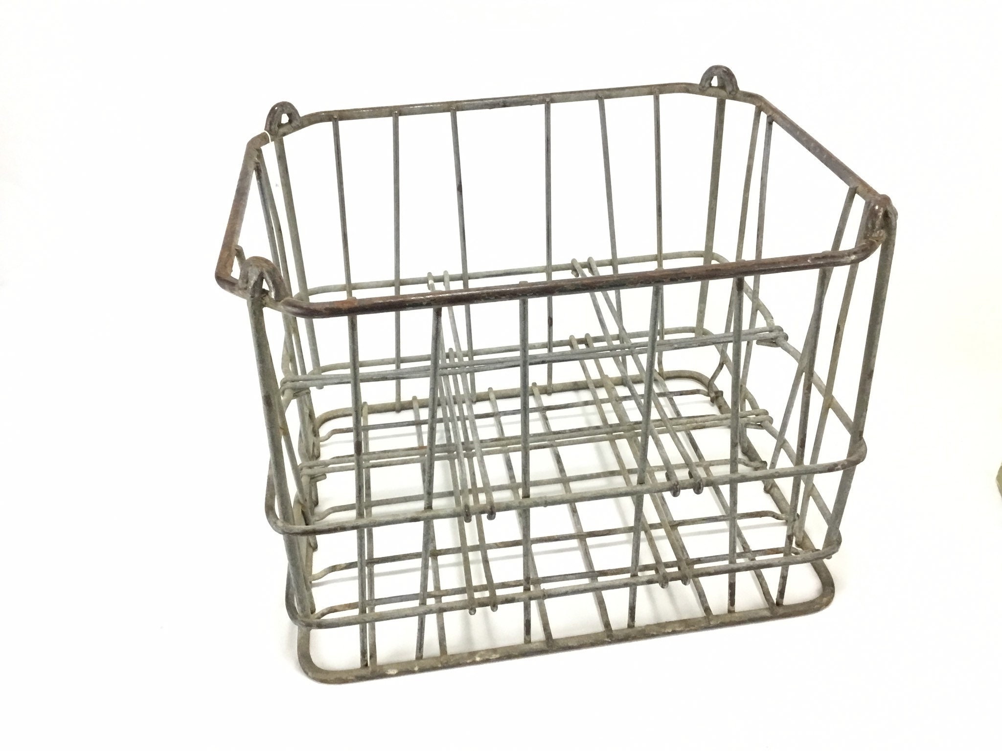 Vintage Wire Milk Crate - Etsy
