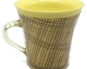 Vintage Yellow Raffia Ware Coffee Mug