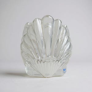 Nybro “Seashells” Votive Candle Holder * Sweden Crystal Art Glass Tealight