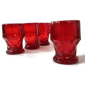 Vintage Viking Georgian 14 Ounce Ruby Red Flat Tumblers * Set of 4