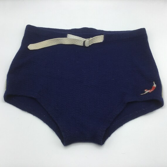 Vintage Jantzen Wool Men's Belted Swim Trunks