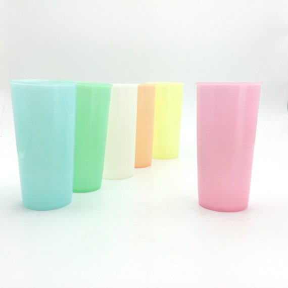 9 ounce #116 * Set of 6 Vintage Sheer Pastel Tupperware Tumblers