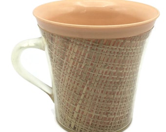 Vintage Light Orange Raffia Ware Coffee Mug * Apricot