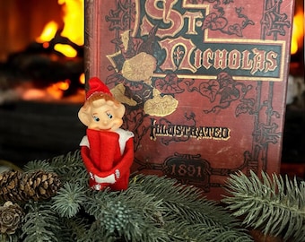Vintage Flannel Elf Figure