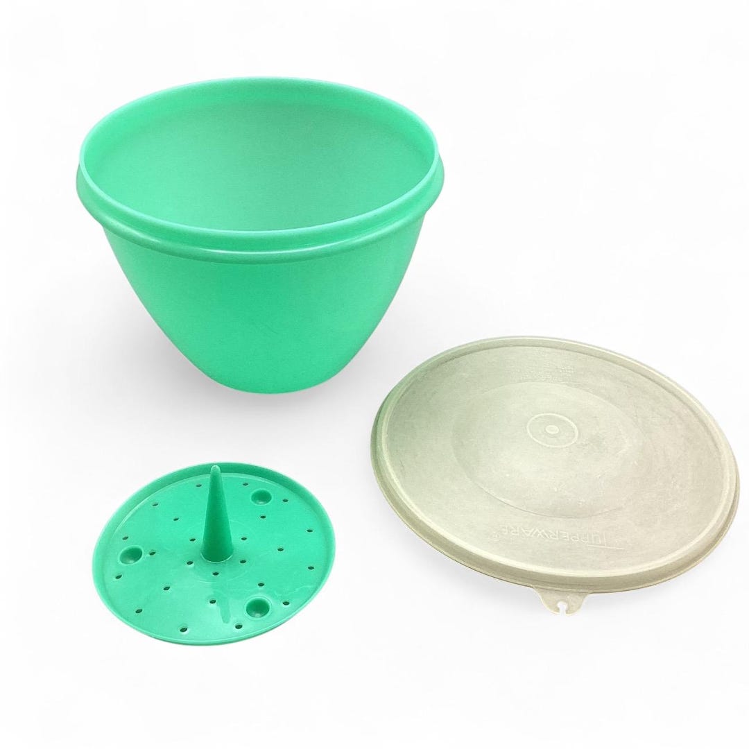 Vintage Tupperware Lettuce Keeper With Core Spike * Jadeite Green Crisp ...