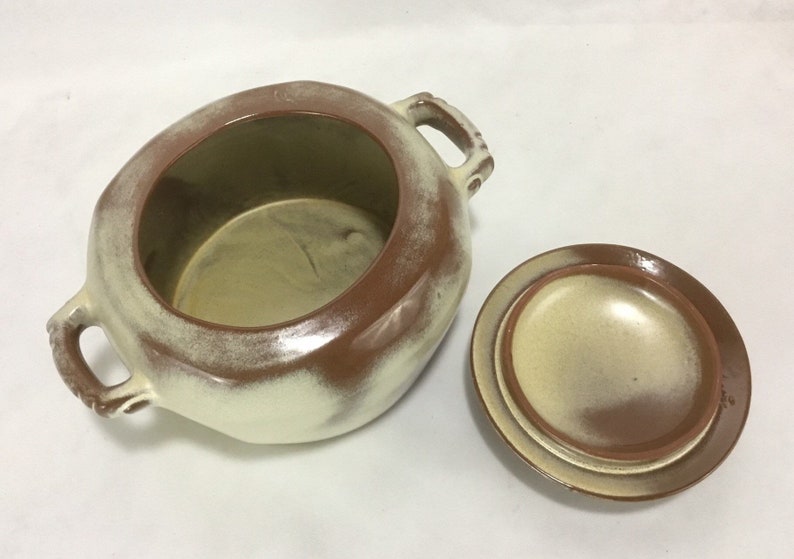 Vintage Frankoma Plainsman Gold Covered Casserole 5W Bean Pot