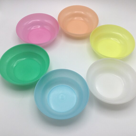 Vintage 155 Tupperware Cereal Bowls Set of 6 Sheer Pastel Etsy